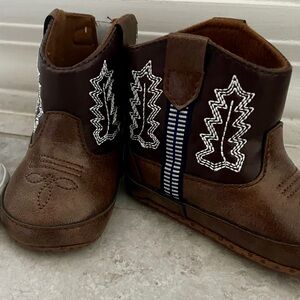 Brown Kids Cowboy Boots